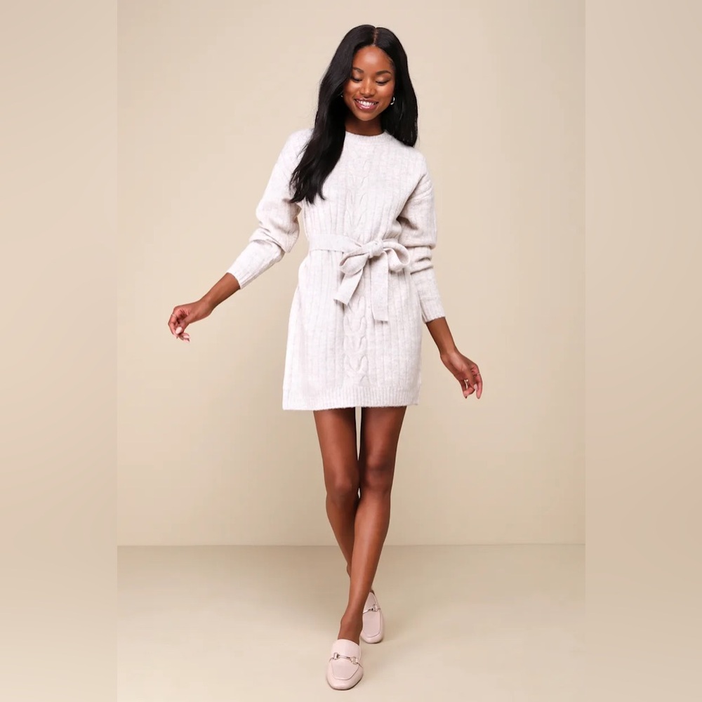 Lulus Cable Sweater Dress